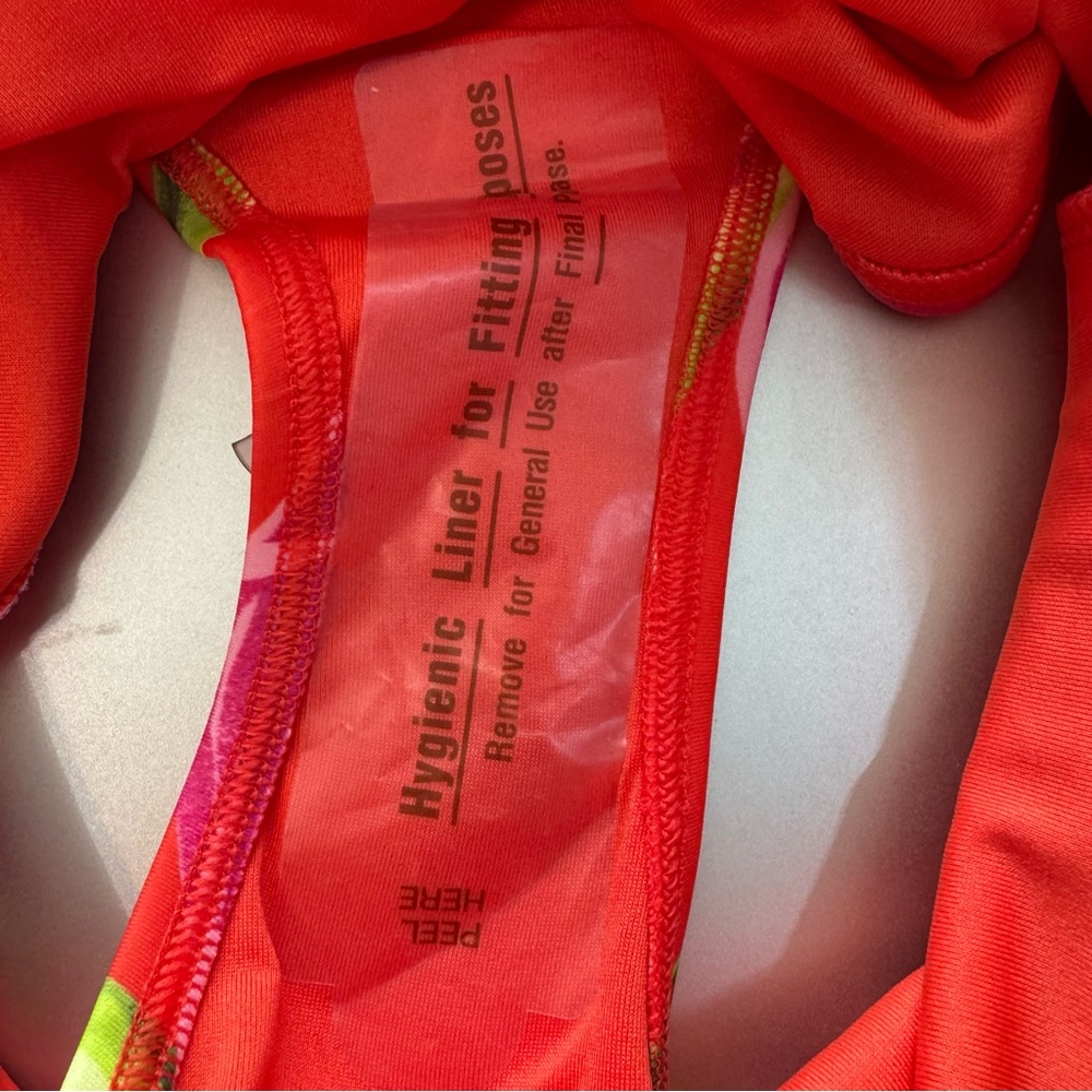 Old Navy Banded High Waist Tropical Orange Red Swim Bottoms. NWT. Women’s Med - Picture 10 of 13
